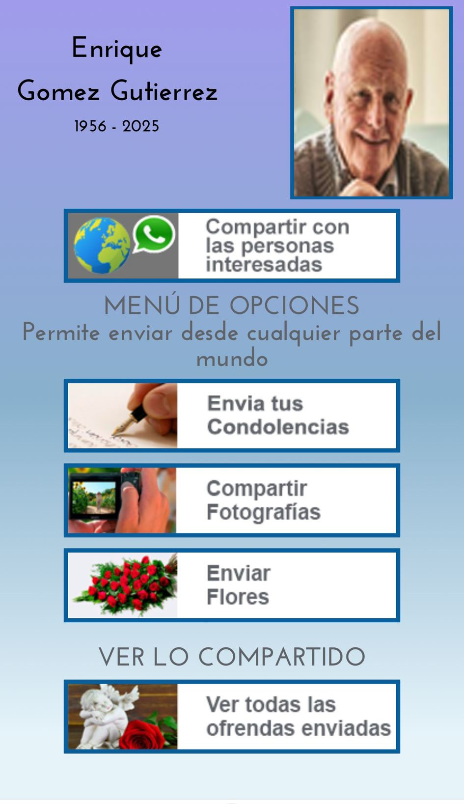 Vista secundaria de la app